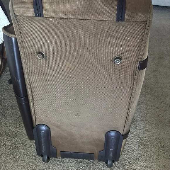 Vintage Polo Ralph Lauren Luggage Coated Canvas & Leather Duffel‎ Bag Wheeled - Picture 12 of 12